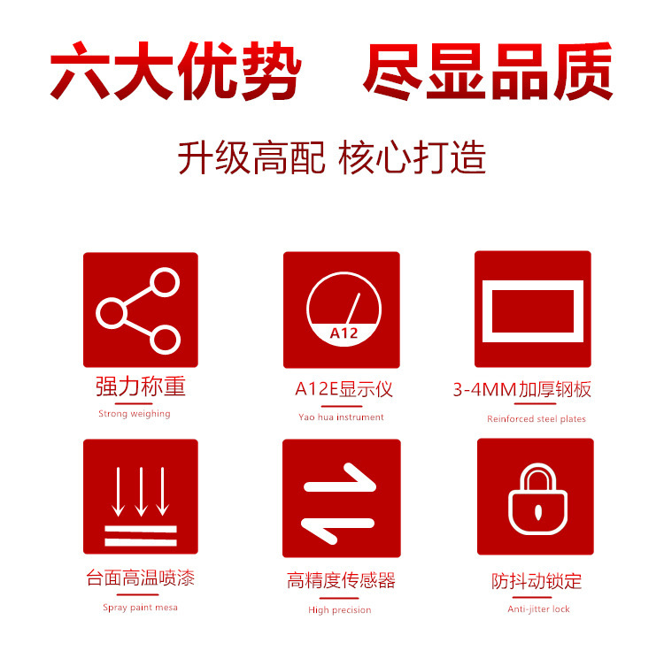 上海耀华电子地磅秤1-3吨地磅称5t10t高精度1t2t3t工业小型地磅