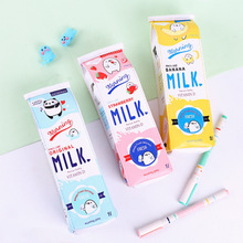 H卡通牛奶盒笔袋学生可爱韩国创意大容量铅笔袋简约文具笔盒0.05