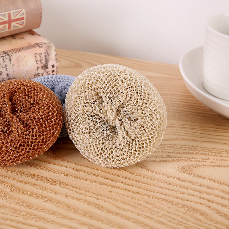 彩色竹纤维清洁球 厨房刷锅洗碗清洁球去污不沾油纤维清洁球批发