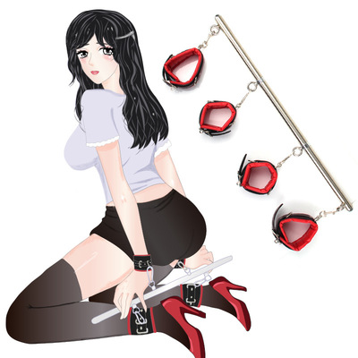 新款成人情趣用品张腿束缚管 一字不锈钢固定手脚铐厂家一件代发