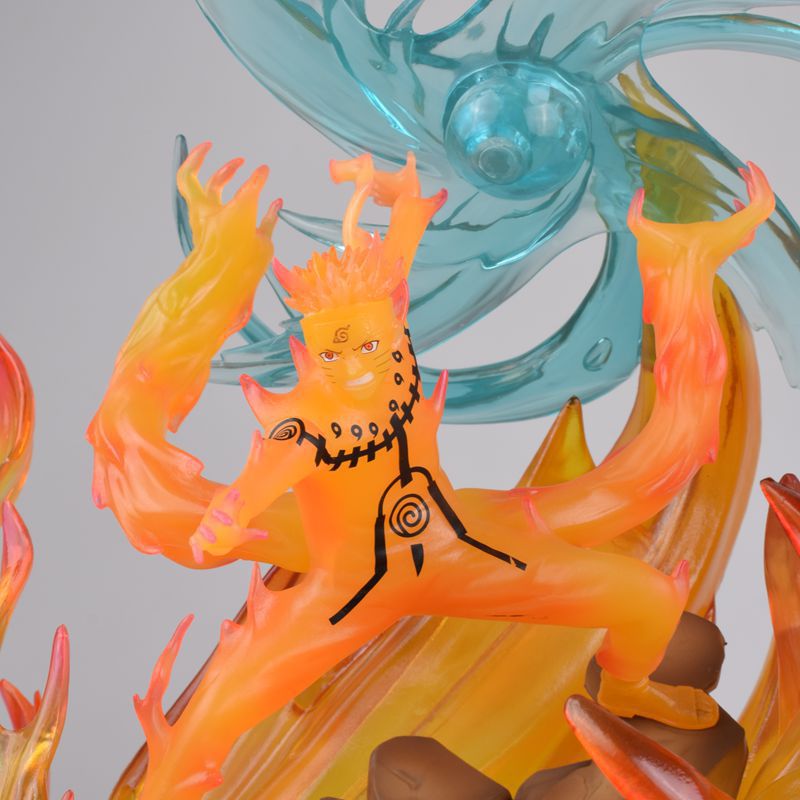 火影gk神启鸣人 九尾仙人 六道佐助 须佐能乎 可发光 雕像模型