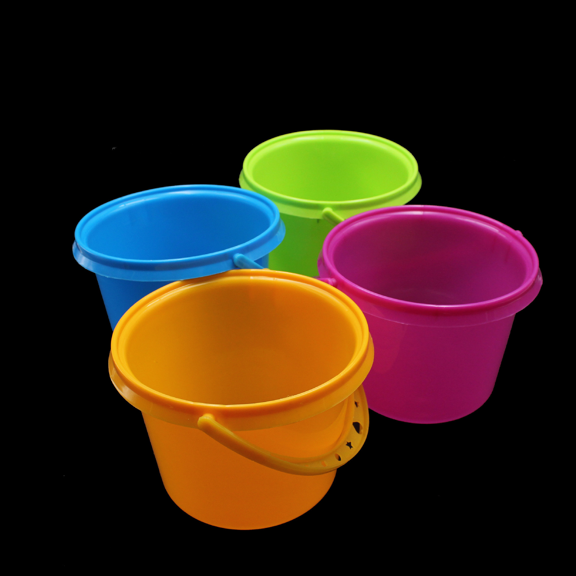 多功能彩色手提小水桶塑料洗笔桶儿童水粉颜料涮笔桶户外写生用品