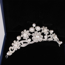 韩式新娘皇冠 甜美珍珠婚纱礼服配饰 发梳发饰银色儿童皇冠