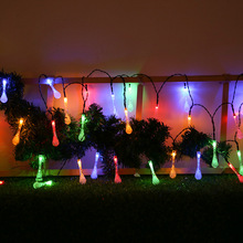 跨境LED太阳能灯串遥控水滴蜜蜂水晶球挂件庭院圣诞装饰串灯厂家