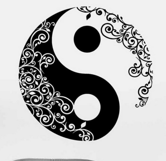 创意花纹花藤太极八卦图雕刻家居装饰墙贴