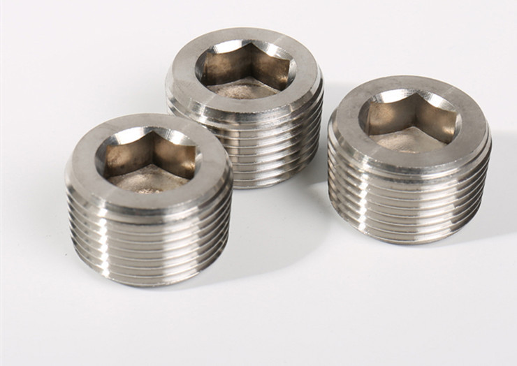 现货供应 304不锈钢内六角堵头喉塞不锈钢内六角外丝堵头din906