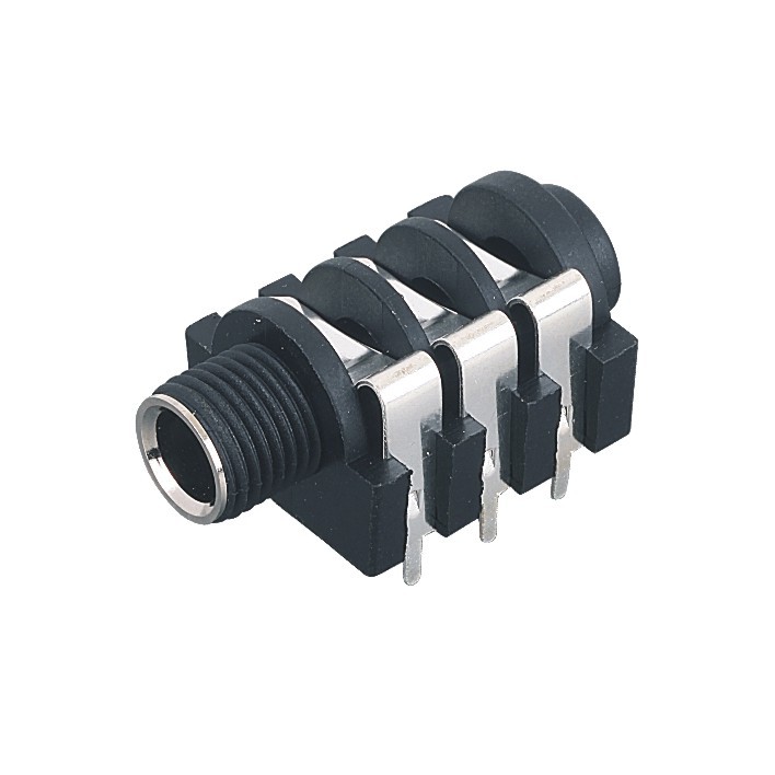 35立体声母座 6.35mm话筒音频面板座sj-6345a