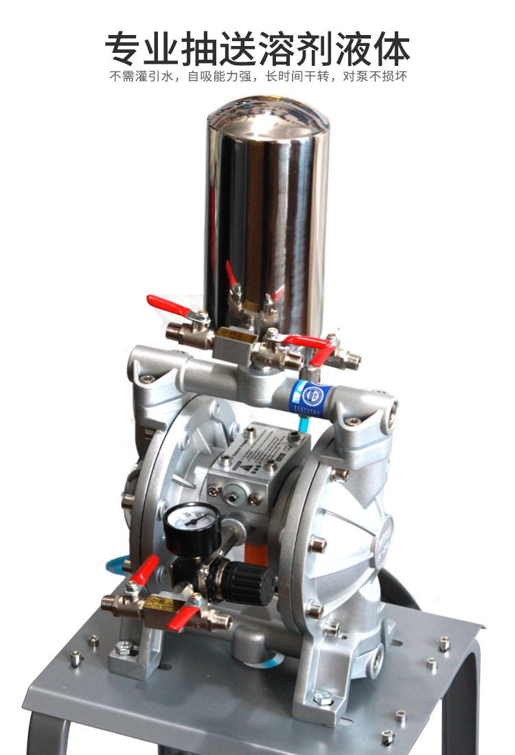 得力dl-8020气动隔膜泵 双隔膜泵油漆喷漆增压泵耐酸碱腐蚀喷漆泵