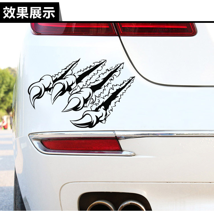 3d个性恐龙爪抓痕车贴 创意摩托汽车车门车身车尾怪兽恶魔爪贴纸
