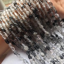 天然水晶黑发金随形半成品 发晶不定型散珠DIY手链项链配珠