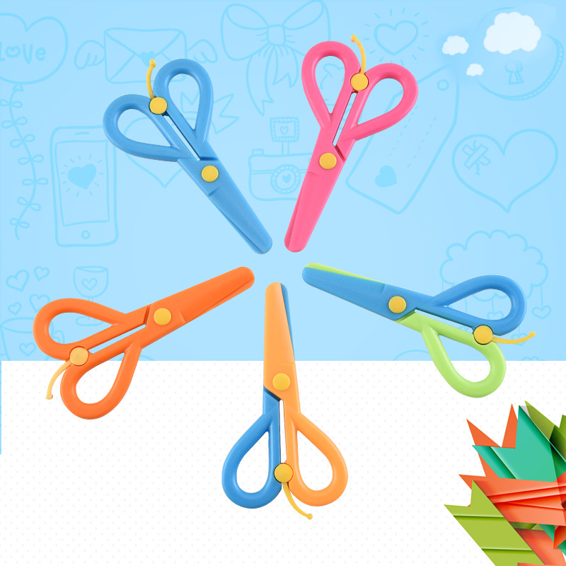 Children's Scissors Colorful Heart-Shaped Full Plastic Lace Scissors Student DIY Scissors Children Handwork Scissors Wholesale