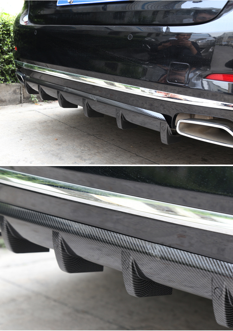 汽车通用后保险杠导流板 92cm3d亮碳纤6翼鲨鱼鳍底盘扰流板后唇