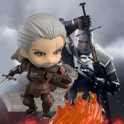 巫师3:狂猎 杰洛特 白狼 geralt q版粘土 907# 可换脸 手办 模型