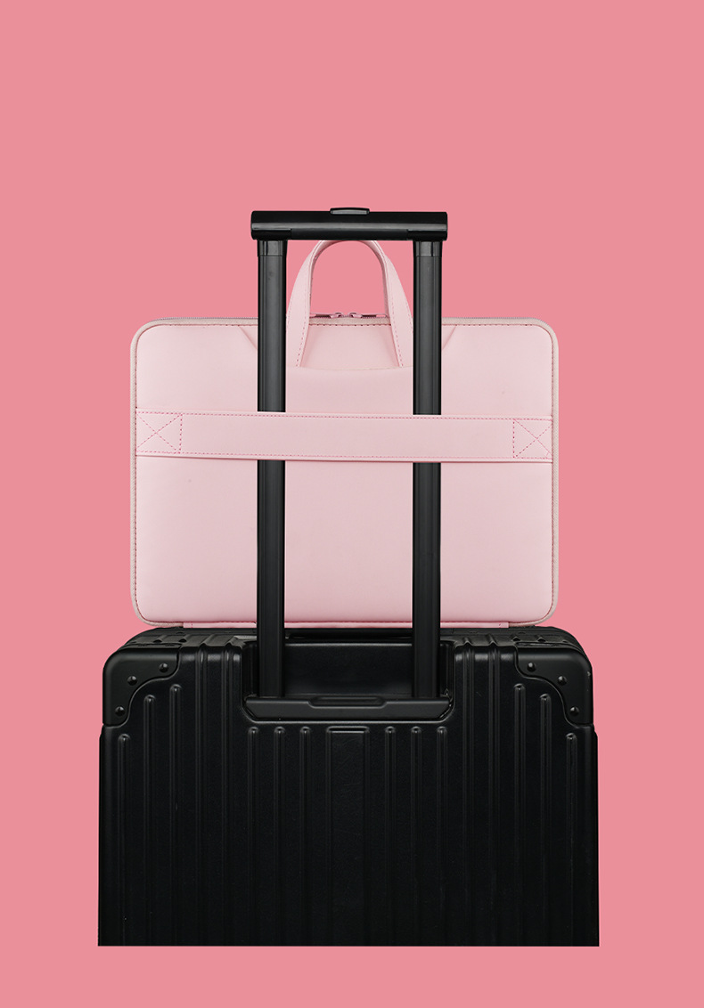 电脑包女手提时尚韩版13 14 15.6寸卡通印花pu笔记本手提包小清新