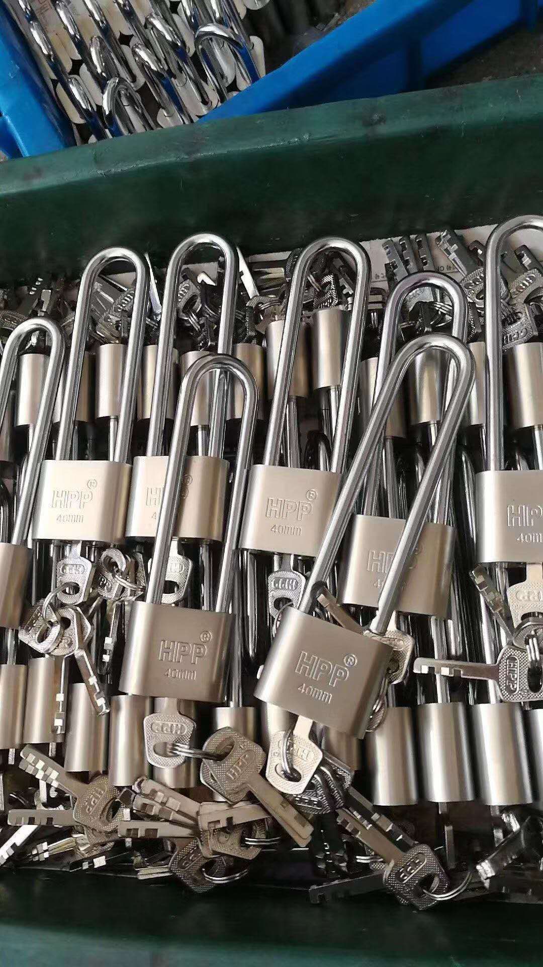 防盗仿不锈钢插锁50mm通开加长挂锁特长钩长柄锁长鼻锁 加长挂锁