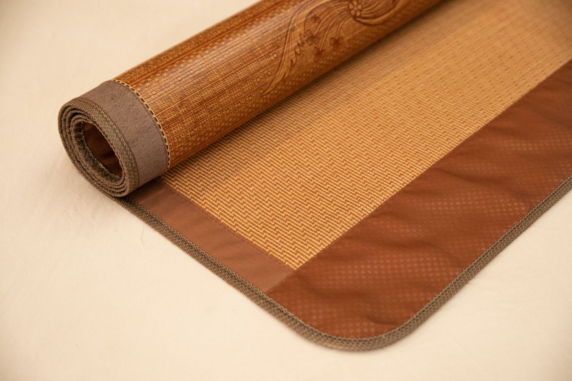 新款竹席凉席双面折叠1.8m床印花藤席子1.5米木纹席厂家直销批发