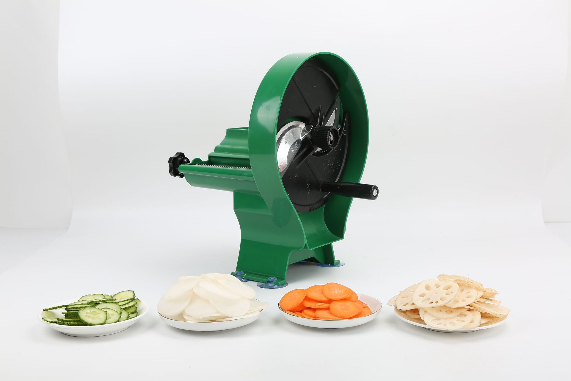 商用家用水果茶蔬菜手摇切菜器切片机不锈钢刀片藕萝卜苹果土豆