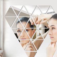 正三角形多种组合可来尺寸做货镜子镜面墙贴3d立体三角每边长15cm