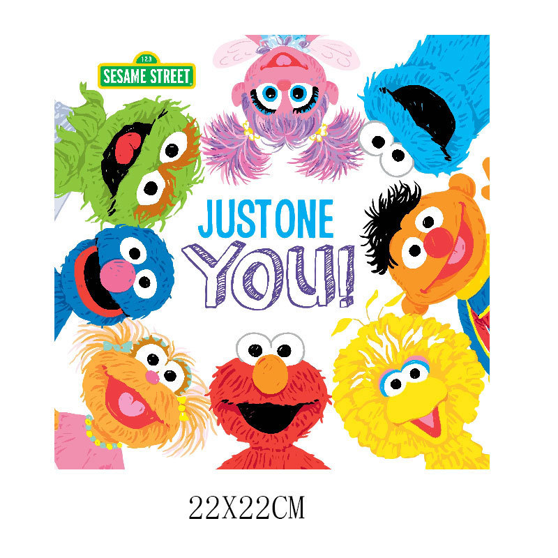 潮牌芝麻街时尚t恤印花图案 热转印烫画定制 diy胶印衣服贴熨烫帖