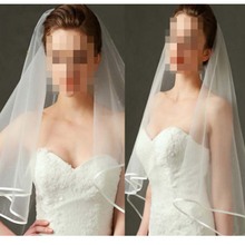 现货亚马逊ebay热卖双层包边头纱加发梳 单身派对新娘头纱