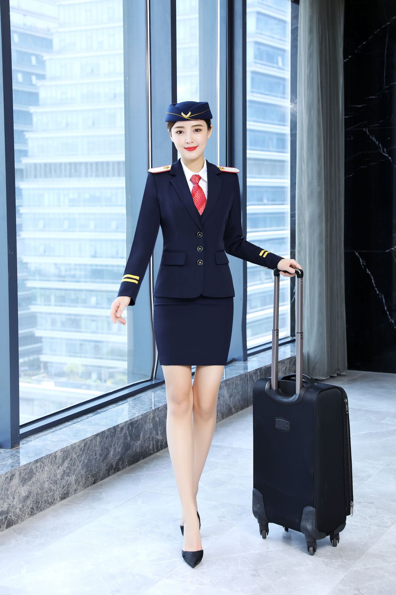 女装新款航空制服高铁乘务员空姐职业装套装女冬季前台工作装