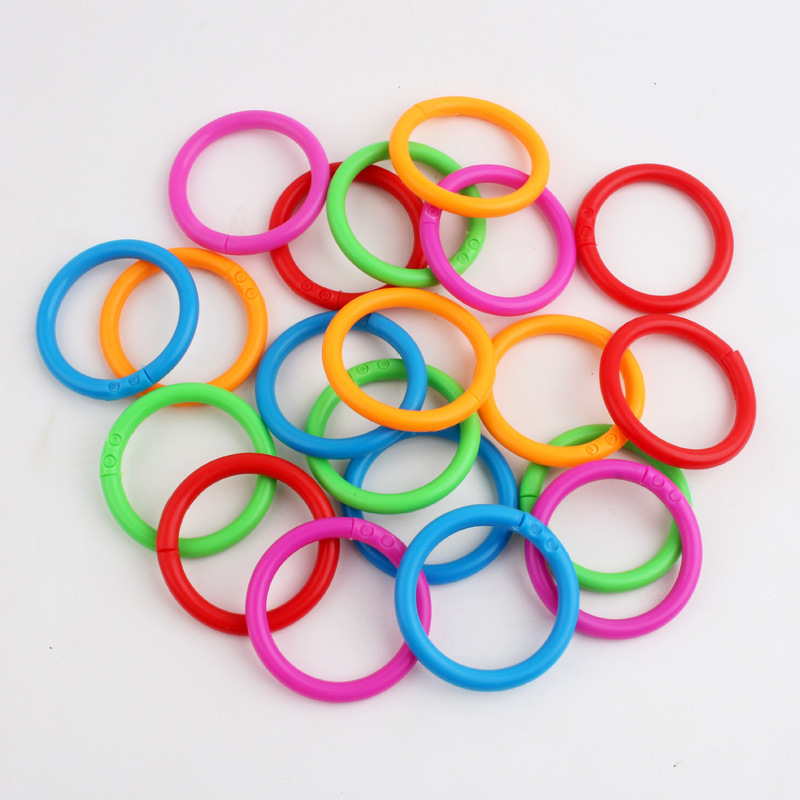 打孔卡片台挂历diy活页书环卡圈 装订书环塑料圈塑料环开口挂环扣