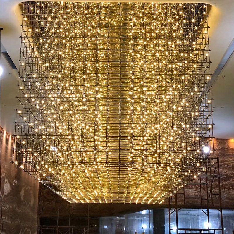 工程定制 酒店大堂led光立方满天星水晶灯售楼部沙盘商场会所吊灯