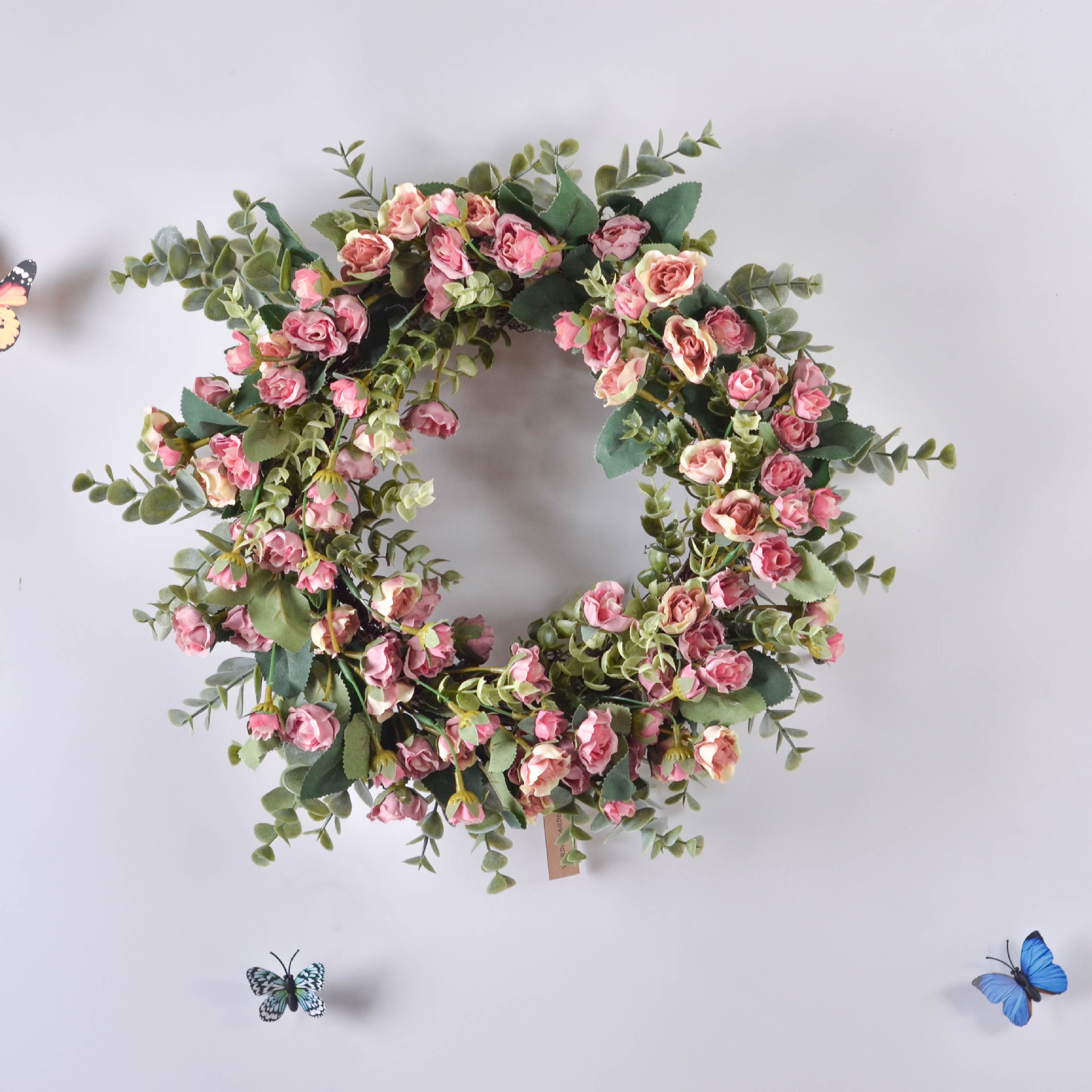 仿真花环门饰墙饰 玫瑰花环家居花艺装饰摄影婚庆挂饰艺术照饰品