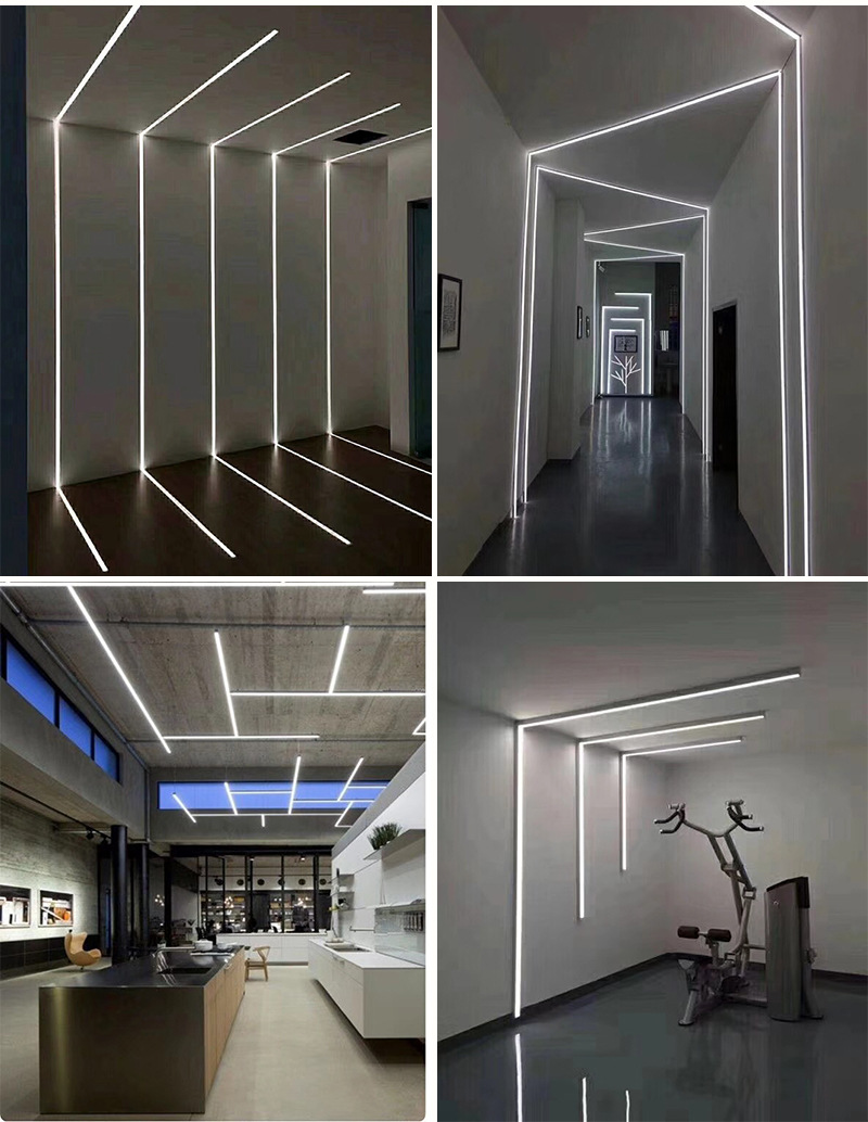 led线条灯槽铝槽灯嵌入式户外明装u形吊顶展柜橱柜办公室铝合金槽
