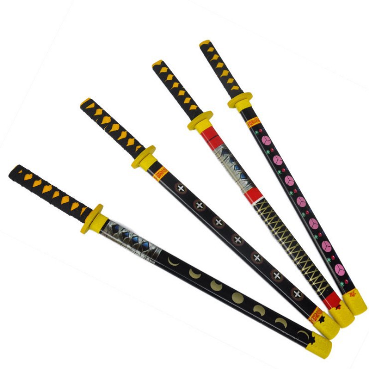 木质儿童玩具青龙武士剑表演道具日本刀 竹木质动漫武士刀未开刃