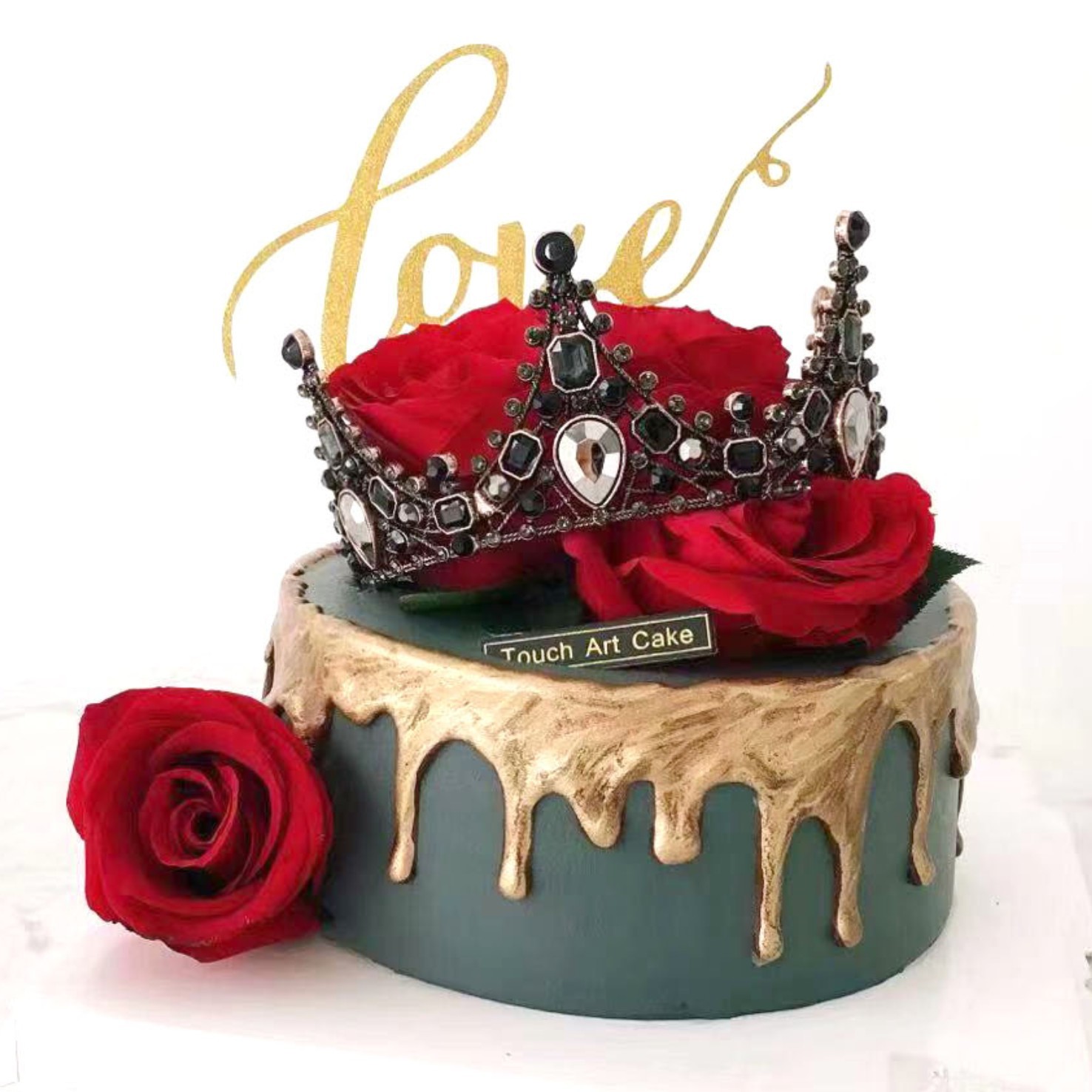 黑色复古皇冠烘焙蛋糕装饰摆件女神女王皇冠蛋糕甜品布置