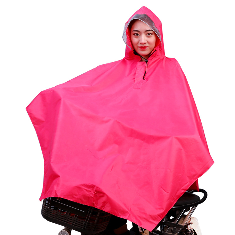 Zhuo Dry Raincoat Bicycle Poncho Electric Car Poncho Thickened Oxford Cloth Poncho Luminous Transparent Big Brim Poncho