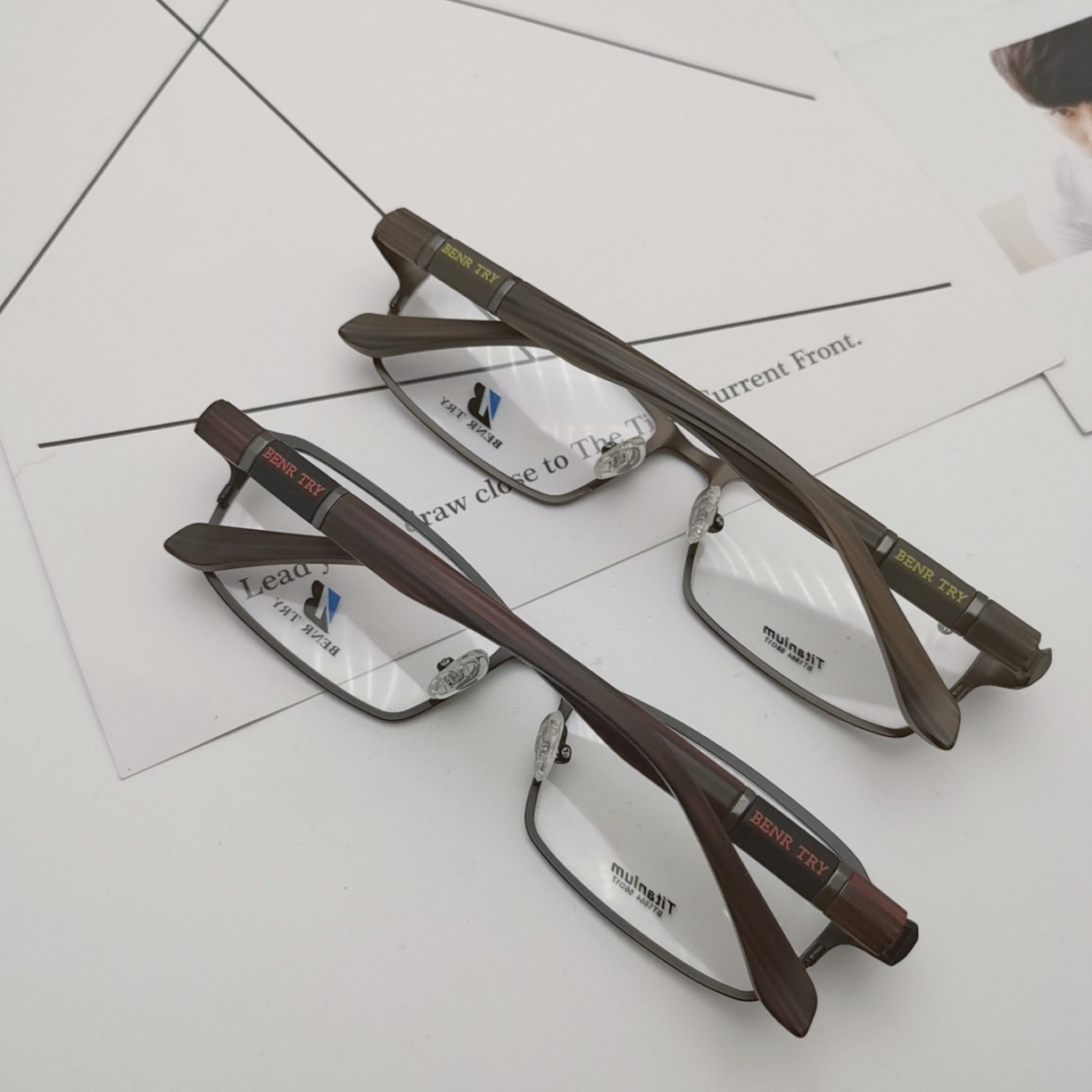 新款纯钛架钛板眼镜框金属眼镜架贝纳川商务休闲超轻上流产品1864
