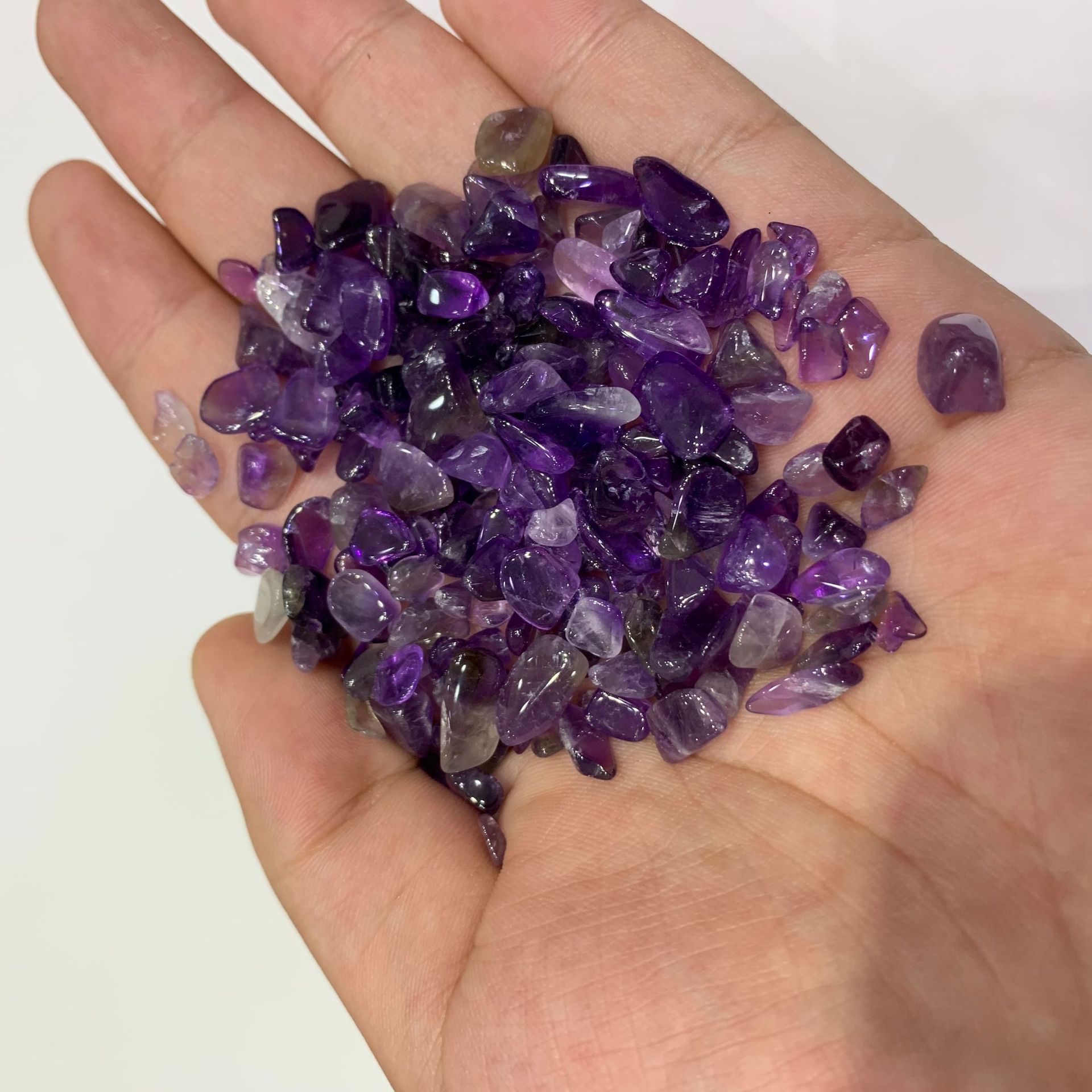 天然紫水晶碎石 天然紫晶消磁石 厂家直销