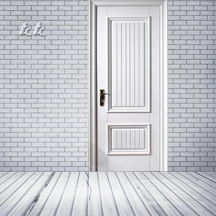 森森实木复合烤漆门白色强化原木烤漆门生态防火卧室平开木门