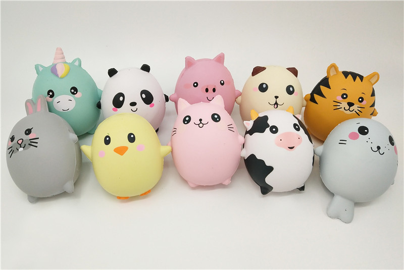 创意pu慢回弹仿真鸡蛋仔 squishy卡通兔子树脂工艺品摆件现货批发