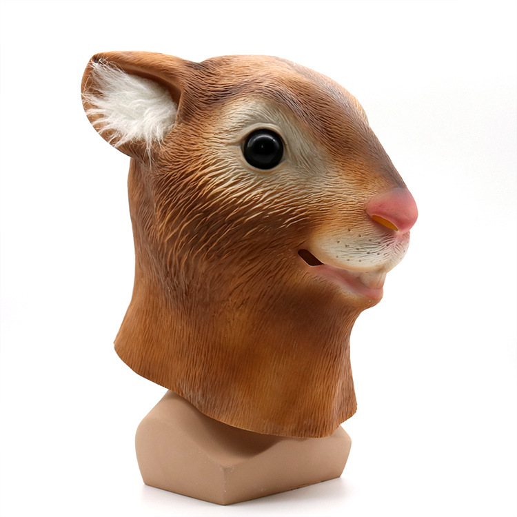 万圣节乳胶松鼠面具动物头套跨境节日派对用品厂家批发