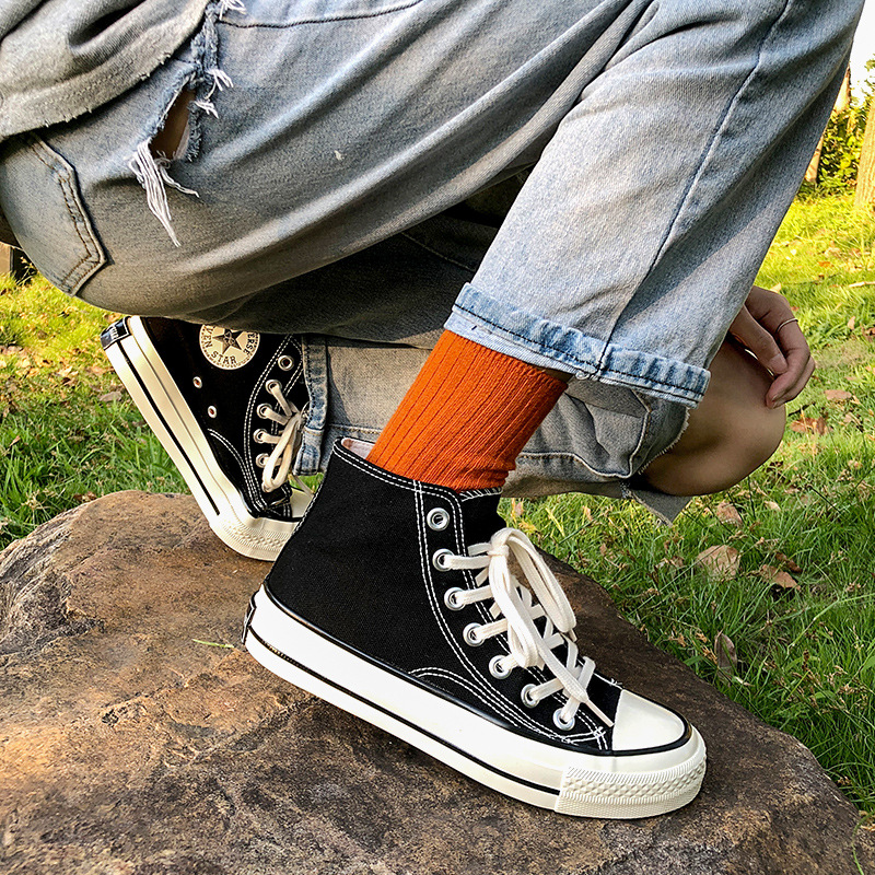 远益evenstar圆标1970s帆布鞋学生男女情侣姜黄色韩国ulzzang板鞋