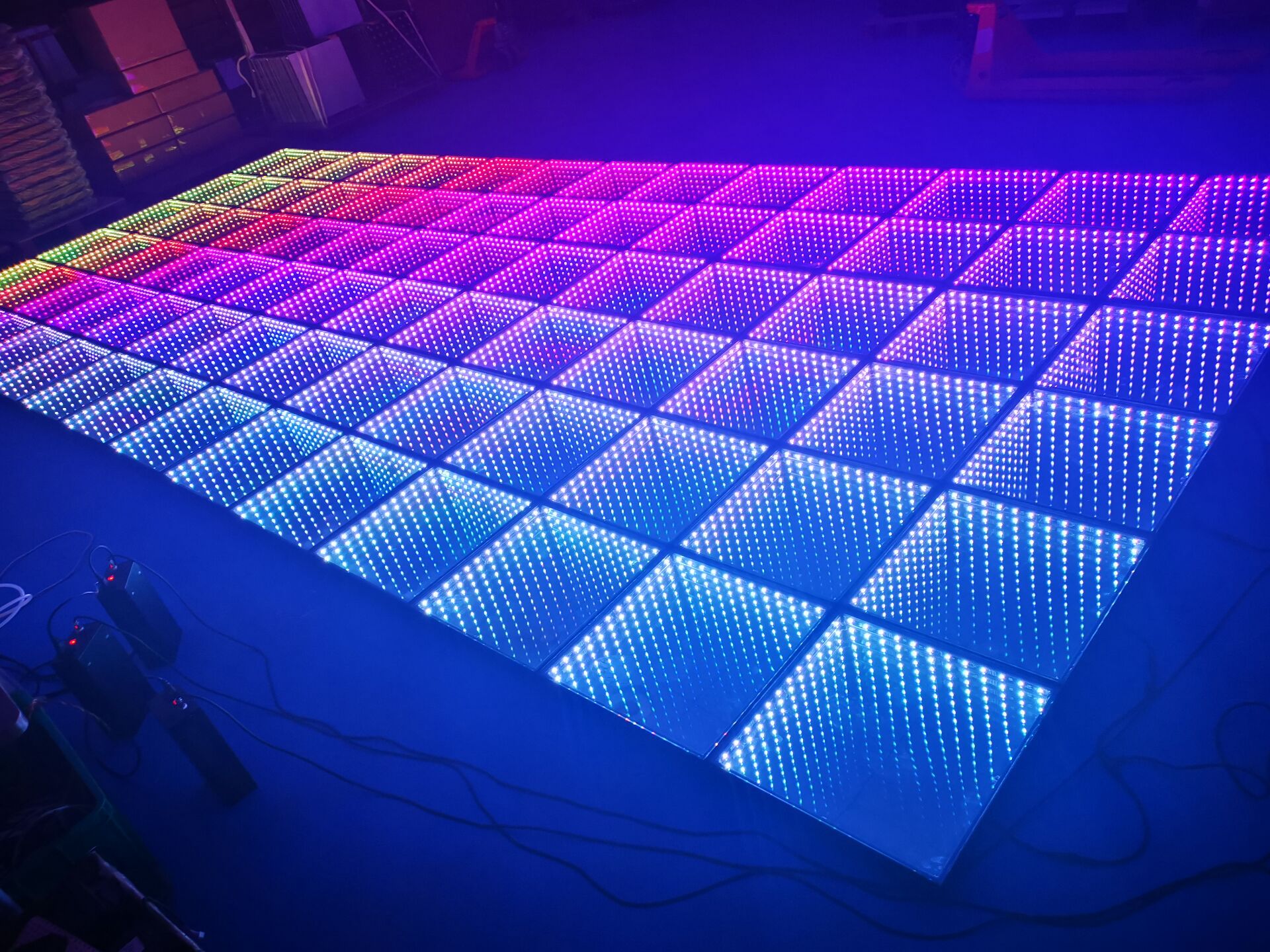 led镜面地砖灯3d钢化玻璃led舞池人体感应互动地砖酒吧ktv地砖