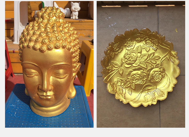 沐萱烫金漆闪光金粉漆油性水性金漆油漆金黄色闪光金描金漆0.3kg