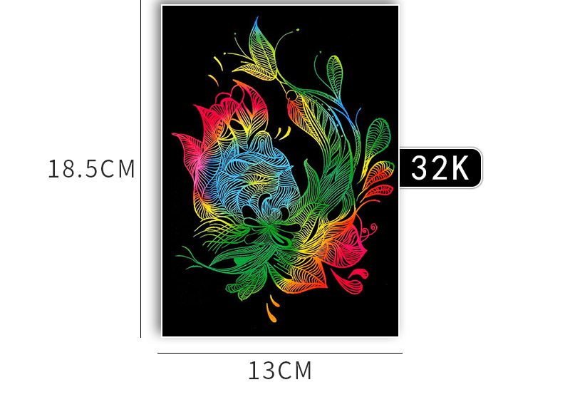 厂家直销 32套装刮画纸50张带模板 幼儿园diy儿童刮刮画 益智玩具