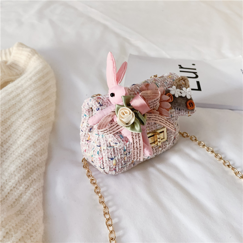 2023 Autumn and Winter New Classic Style Children's Single-Shoulder Bag Cute Pearl Accessories Princess Bag Korean Girl's Crossbody Bag