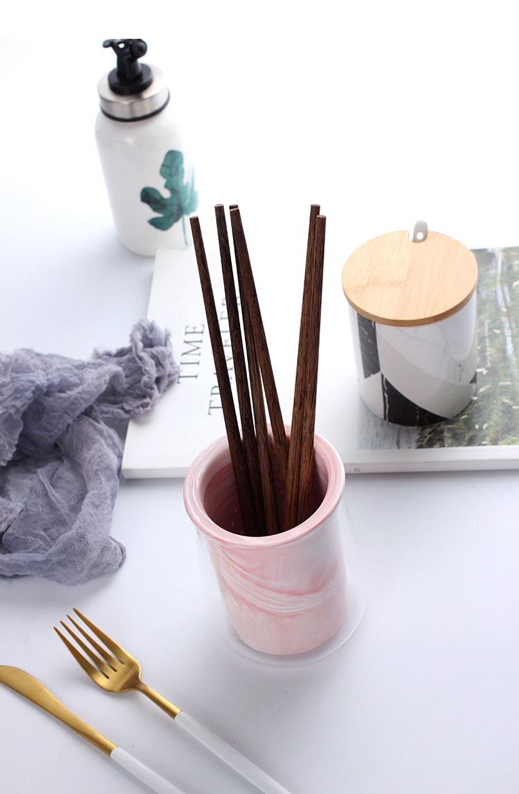 跨境玻璃筷子筒陶瓷筷筒大理石纹筷笼餐具筷子收纳沥水筒餐厅筷桶