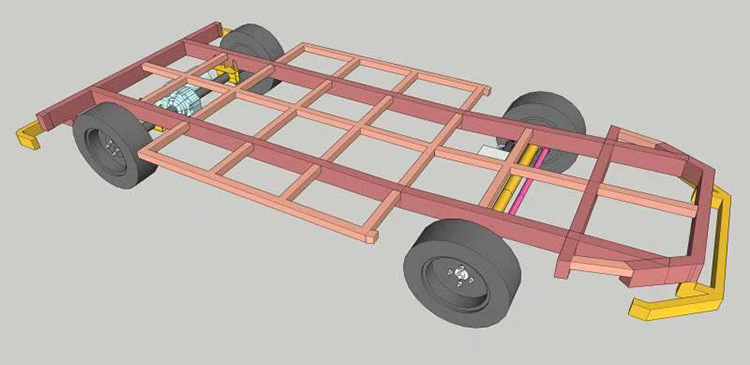 定制电动四轮车房车车架底盘厂家直销旅游小吃美食流动餐车房车