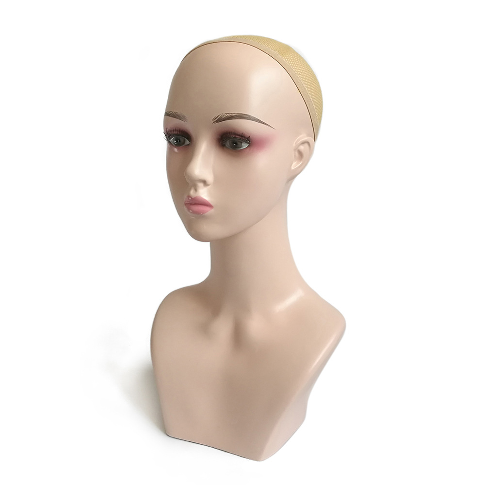 新品假发头模少女粉妆双肩模特头假人头女头模模台模帽子饰品支架