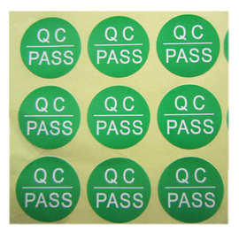 绿色qcpass标签品质检验合格不干胶贴纸定做qc标贴产品出货合格证