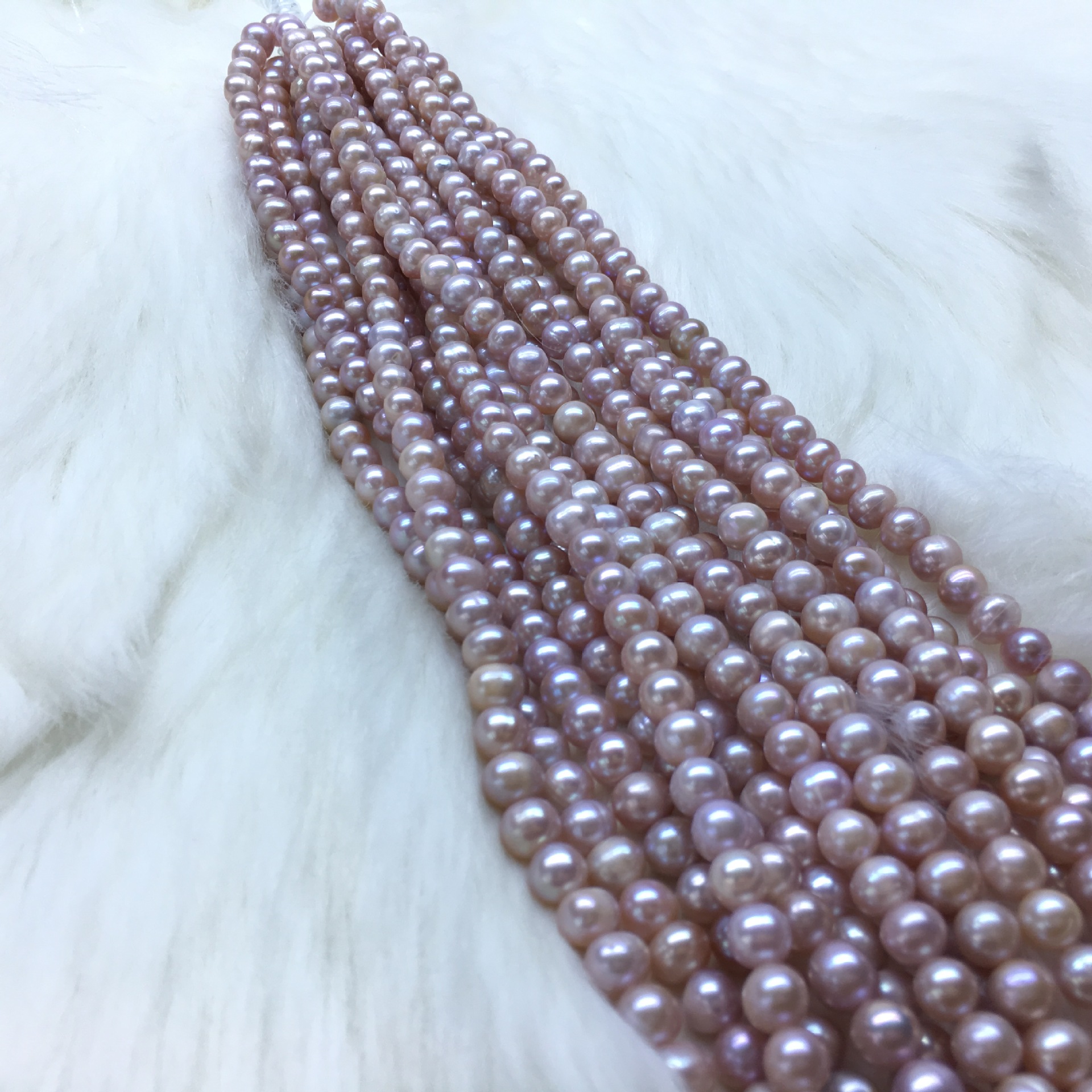 Freshwater Pearl Necklace Female Strong Light Mother Chain Nearly round with Flaw Fresh Water Breeding Pearl Semi-Finished Products without Buckle Wholesale