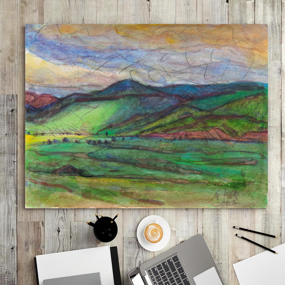 现代装饰画画芯定制家居餐厅油画抽象山水挂画当代中式壁画画心