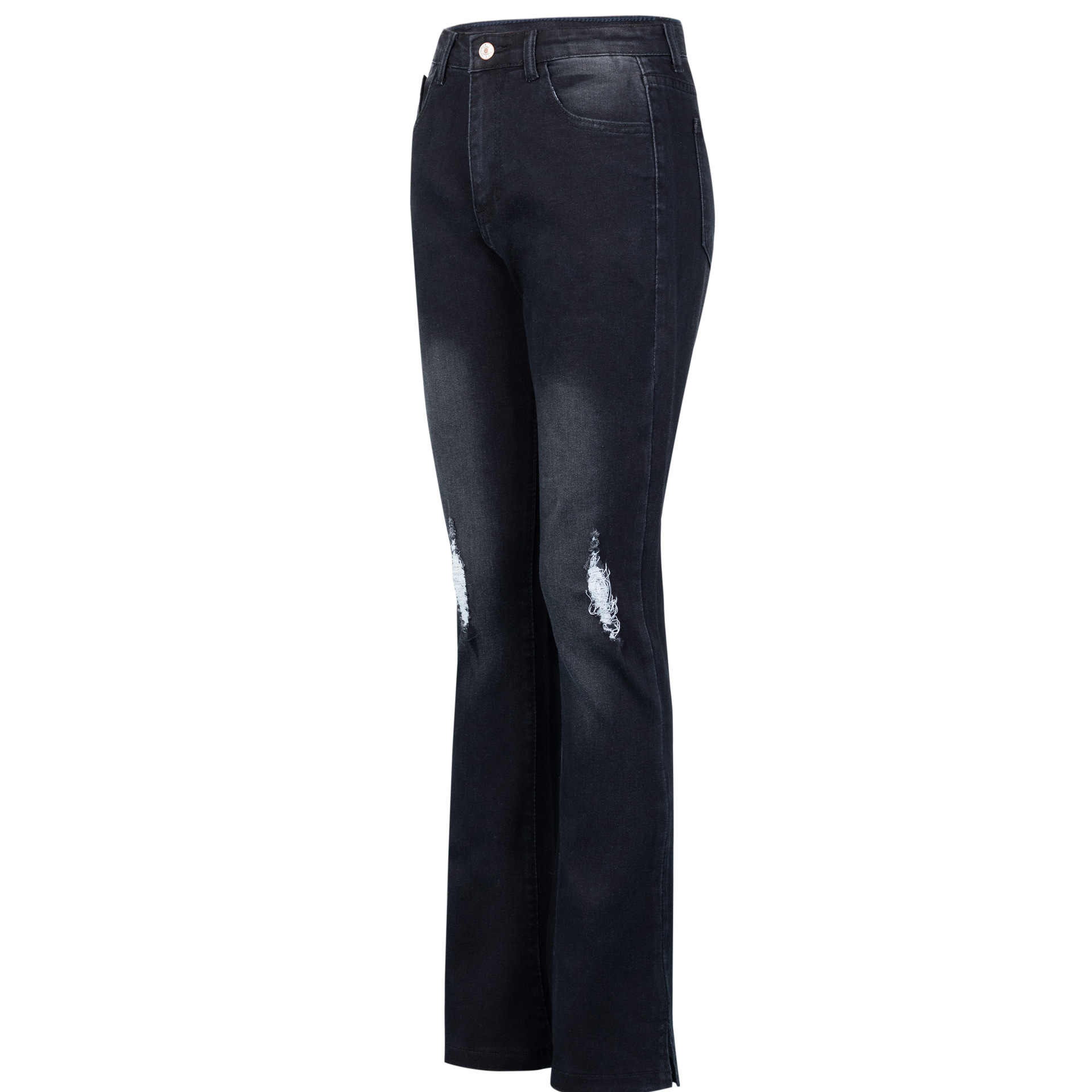 Mrl04# Cross-Border Jeans Amazon Wish Women's Sexy Slim Fit Slimming Ripped Horn Denim Trousers
