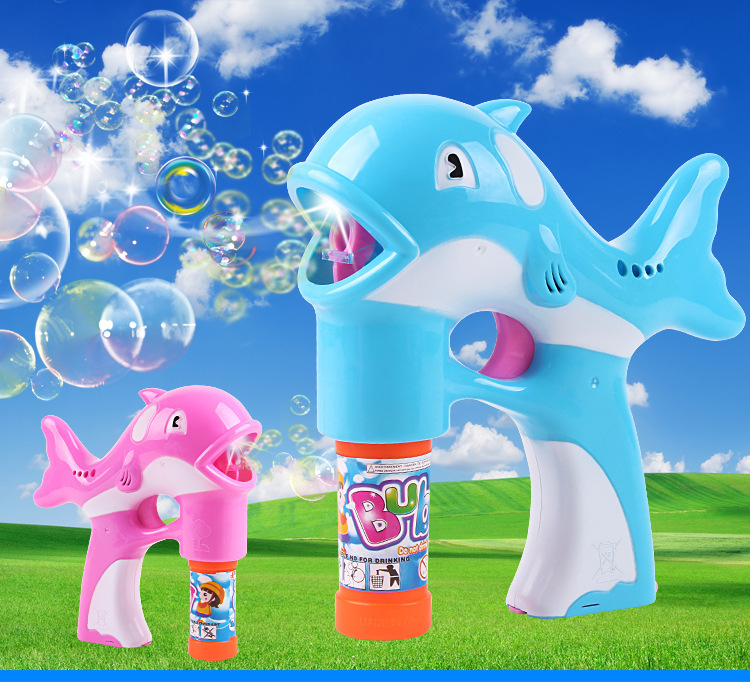 包邮爆款电动灯光音乐海豚泡泡枪抖音同款现货儿童泡泡机儿童玩具